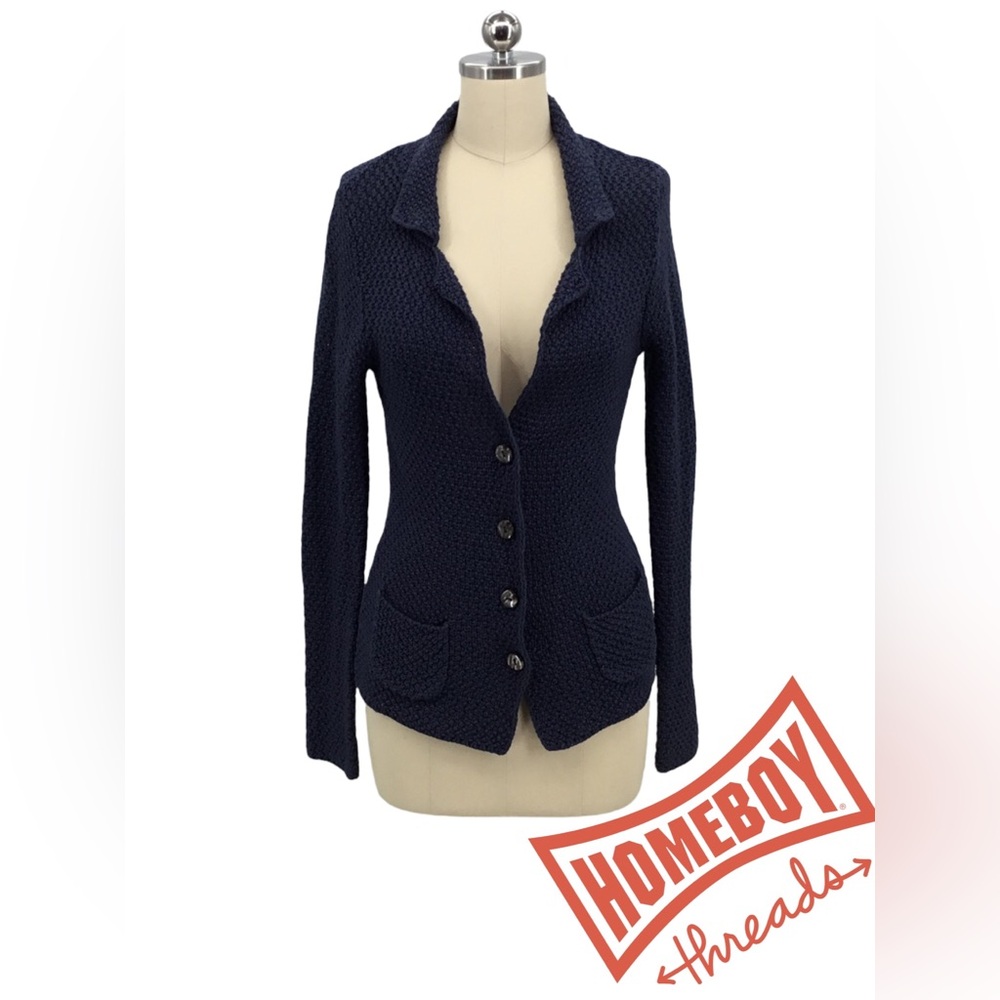 Boden Blue Tailored Blazer with Notched Lapels